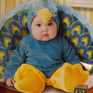 Blue and Yellow Peacock Baby Costume